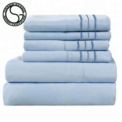 China Anti-Static 6 Pieces 1800 Count Microfiber Thread Sheet Set for sale