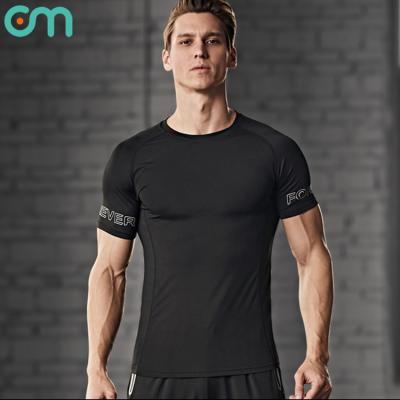 China Anti-wrinkle men's short sleeve round neck sports quick-drying fitness top shirt for sale