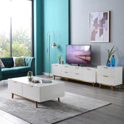 China 2020 European Luxury Furniture Simple Design Modern Living Room Center Table (Height) Adjustable & TV Cabinet /TV Stand Customized Metal+wood 1pcs for sale