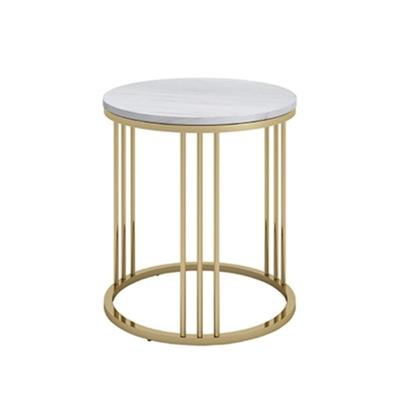 China Gold Convertible Luxury Modern Metal Coffee Table Small Tea Table Marble Top Side Furniture for sale