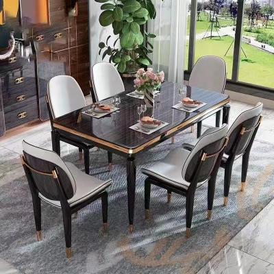 China Italian high end design convertible dining table and chair luxury hot sale set for dining room furniture for sale