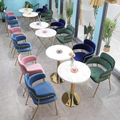 China (Size)Hot Sale Adjustable Cafe Room Modern Design Velvet Party Chair and Table Set for sale