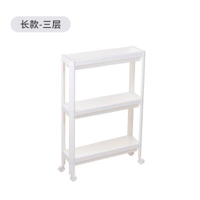 China Multilayer Sustainable Storage Rack Light Duty Movable Plastic Storage Rack With Rollers For Bathroom for sale