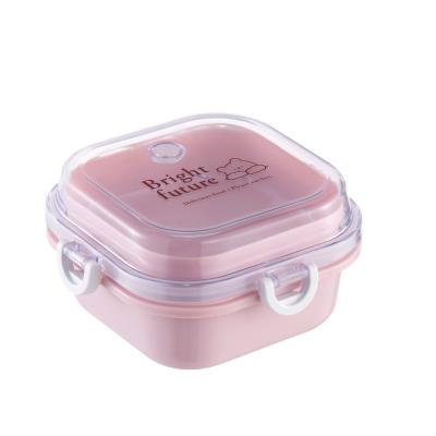 China New Design Freshness Preservation 2022 Cute Leakproof Kids Food Rectangle Salad Bento Lunch Box Plastic Set For Work for sale