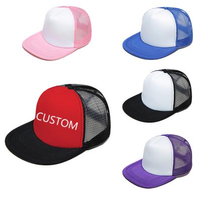 China JOINT Custom Design DIY Snapback Hat Baseball Cap Men Women Embroidery Logo Free Custom Brand Text Blank Mesh Trucker Hat Adjustable for sale