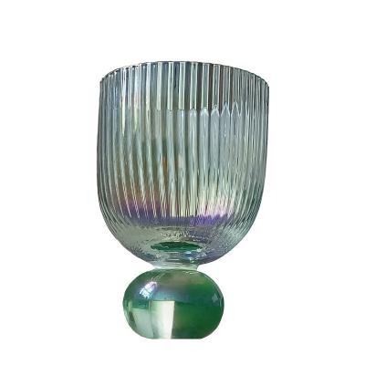 China Viable Designers Rainbow Colored Wine Champagne Goblet Glass Cup for sale