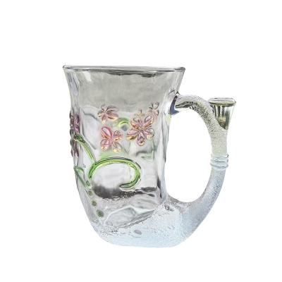 China Viable High Quality Creative Mermaid Idea Color Pattern Milk Glass Mug for sale