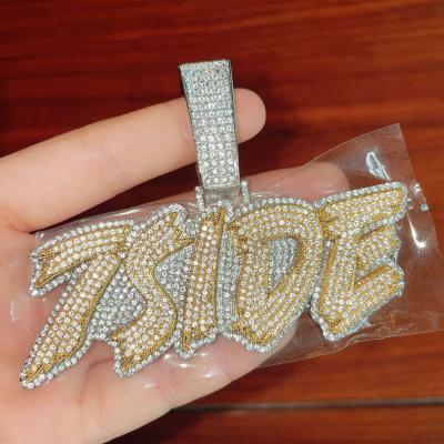 China Hiphop 2022 New Custom Iced Out CZ Names Pendant Necklaces Jewelry Iced Out Custom Name Pendant for sale