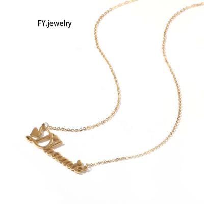 China Custom New Fashion Hiphop Stainless Steel Choker Zodiac Letter Number Pendant Necklaces Hip Hop Jewelry for sale