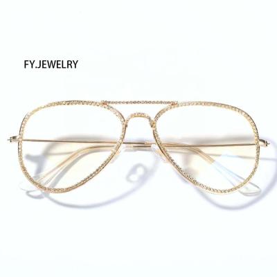 China Hiphop Hip Hop Iced Out Luxury Bling Bling Eye Glasses Mens Womens Eyewears Glasses Striker Jewelry for sale