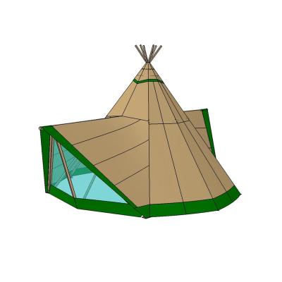 China Straight Tying Type Harajuku Hotel Accommodation Tent Outdoor Indian Residential Pyramid Tent Camp High End Wooden Tent for sale