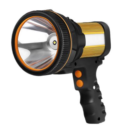 China Hand Held Rechargeable Strong LED Light Flashlight Portable Remote Long Range Working Camping Spotlight Lamp for sale