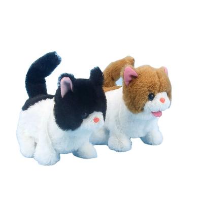 China Can Walk Fish Electric Cat Kitten Electric Toy Kids Can Bark, Walk, Curl Tail Plush Toy Battery Kitten Baby Toy Electric Kitten for sale