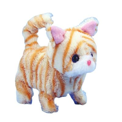 China Can Walk Electric Cat Toy Funny Cat Kitten Electric Ball Children's Toy Can Bark, Walk, Bend Tail Plush Toy Battery Kitten Baby for sale