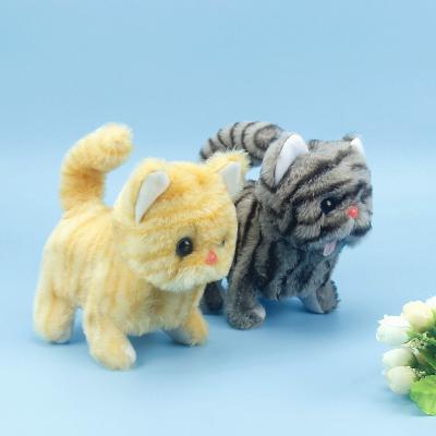 China Can Walk Fish Electric Cat Kitten Electric Toy Kids Can Bark, Walk, Curl Tail Plush Toy Battery Kitten Baby Toy Electric Kitten for sale