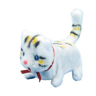 China Can Walk Electric Fish Cat Baby Toy Kitten Can Bark, Walk, Curl Tail, Electric Plush Toy Battery Kitten Pet Kids Toy for sale