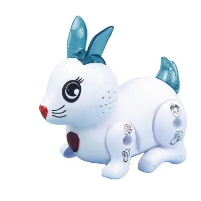 China Can walk factory direct sale electric toys little rabbit can sing music rabbit can shine little white can walk plastic rabbit for sale