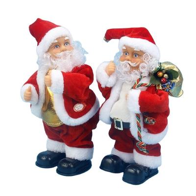 China Can dance and bring music our factory sells children's Santa Claus Christmas toys, gifts, festival plush toys, singing and electric music ornaments for sale