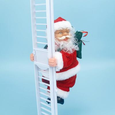 China Can Dance And Bring Music Hot Sale Ladder Christmas Santa Claus Ornaments Play for sale