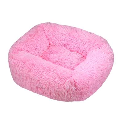 China PC PP Cotton Fabric Pet Bed Breathable Fluffy Dog , Square Multiple Color Cute Pet Beds for sale