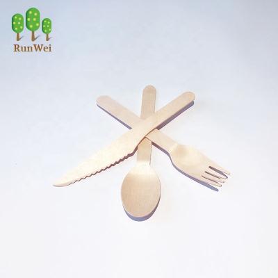 China Eco-friendly Disposable Fork Spoon Knife Table Knife Fork Wooden Spoon for sale