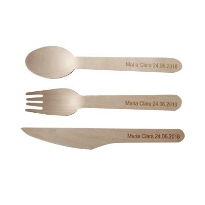 China High Grade Disposable Best Price Table Knife Fork Spoon Wooden Cutlery Set for sale