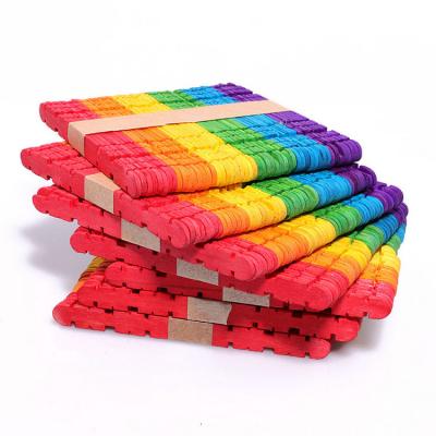 China Viable factory wholesale disposable birch wood craft stick colored wood craft sticks for ice cream for sale