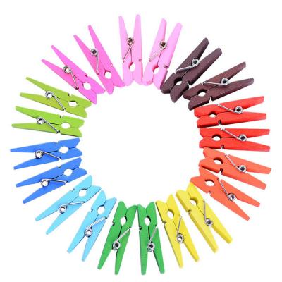 China Photo Viable Peg Craft Clips from Mini Colorful Natural Wooden Clothespins for sale