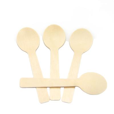 China Sale Disposable Cheap Wooden Spoon Wooden Fork Can Be Customized Logo Dessert Honey Spoon for sale