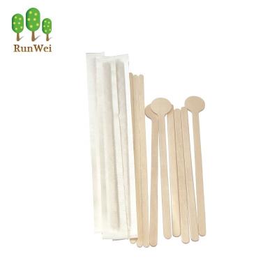 China Sustainable Natural Wooden Coffee Stirrer Wooden Tea Stirrer White Coffee for sale