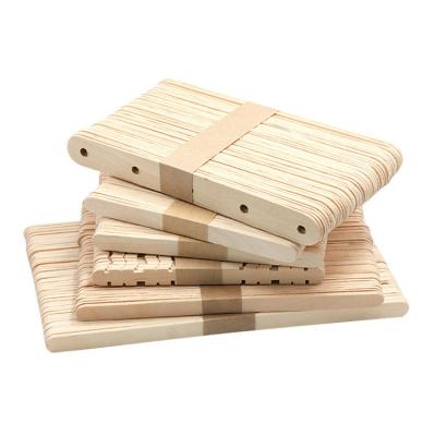 China Sustainable 93mm 114mm Beveled Wooden Ice Cream Sticks Popsicle Sticks for sale