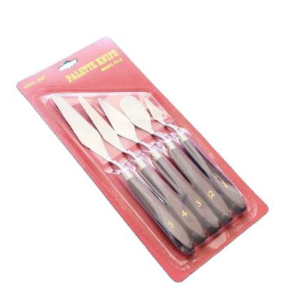 China Used for Painting and Mixing Paint 5 Pcs Wooden Handle Painting Knife Set/Palette Knives Set/Spatula for sale