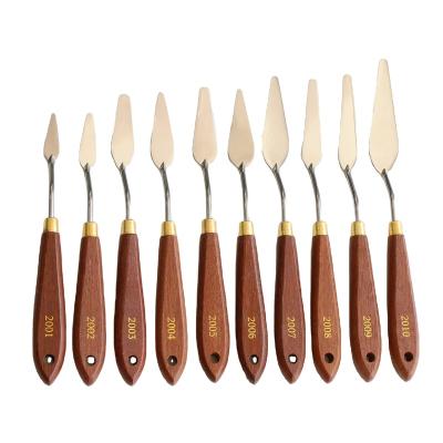 China Stainless Steel Wooden Handle Stainless Steel welded Palette Knife / Painting Knife / Spatula for sale