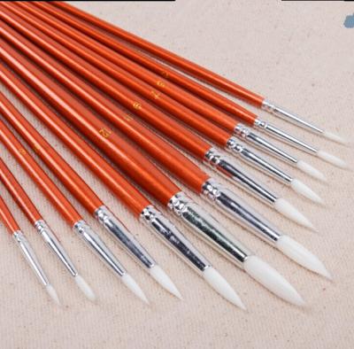 China Nylon Artist Oil Painting Brush Wood Handle Art Brushes for sale