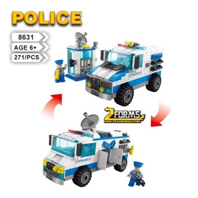 China Police Transformable Truck City Building Blocks Lele Brother STEM Building Bricks Children Creative Legos Building Toys for sale