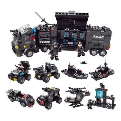 China 8 in 1 Collect Transformation Toys LELE BROTHER Best Selling 8 in-1 Blow Command Car City Police Building Block Toys for sale