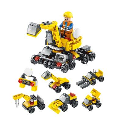 China 6 in 1 Promotional Truck Toy City Engineering Legos Building Deformation Toys LELEBROTHER Gift Building Blocks for sale