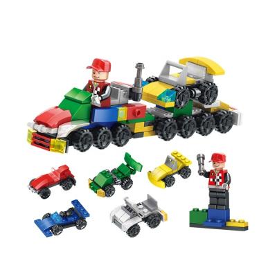 China 6 in 1 Transform Lele Brother's Lele Brother's Racing Car Set 6-in-1 Mini Models Building Blocks Gift City F1 Building Toys for sale