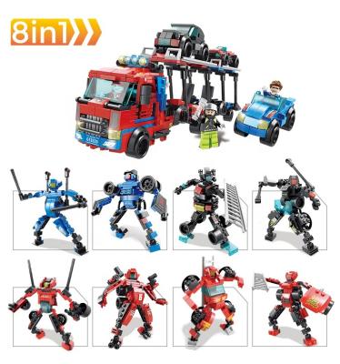 China Compatible Legoing Building Toys LELE BROTHER Car Robot Transform Trailer Kids Building Block Toys Legoing for sale