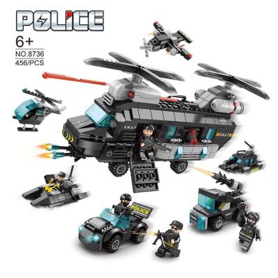 China BROTHER Transformable Building Toys LELE Police Series 6 in-1 Helicopter Legos Bricks Kids Building Blocks Toys for sale