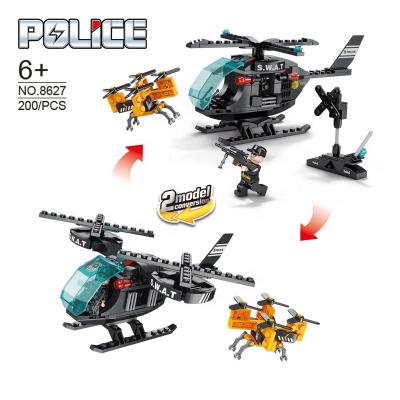 China Building Toys LELE BROTHER City Air Police Helicopter Fighter UAV 2 Children's Building Blocks Building Blocks Toys for sale