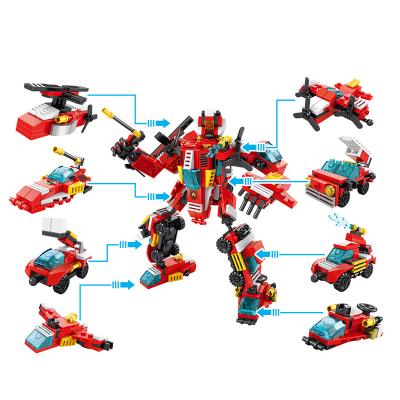 China Building Toys Lele Brother Legos City Fire Transforming Robot Building Block Children Educational Construction Toy for sale