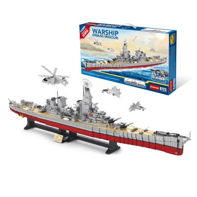 China Intelligence Development Lele Brother USS MISSOURI Carrier Building Block Military Legos Warship Bricks Model Toys for sale