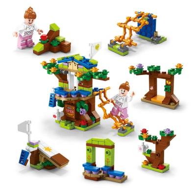 China 6 in 1 Block Brick Toy 6-in-1 Mini Tree House Girls Friends Promotion of Lele Brother Creative Building Block Girls Building Toys Legos for sale