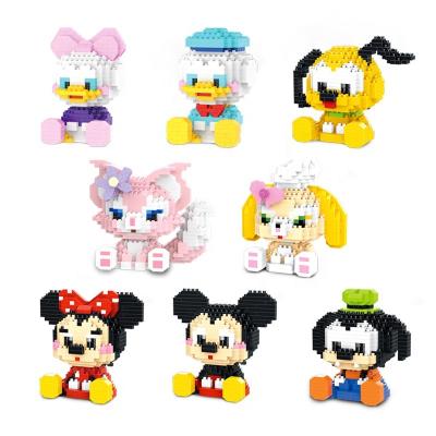 China Lele Brother's Cartoon Character Mirco Building Blocks Adult Assemble Mini Bricks Intelligence Development Animal Toys Ornaments for sale