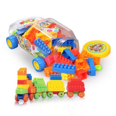 China Large Building Block Eco-friendly Material Cartoon Car Bottle Elephant Blocks Toy Kids Education Building Bricks Set for sale