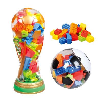 China Large Eco-friendly Material Interlocking Building Block Soccer World Cup Kids Mega Building Bricks Toys for sale