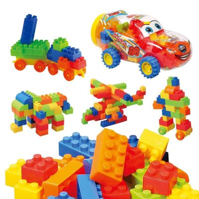 China Large Educational Building Block Mega Friction Car Blocks Kids Educational Classic Assemble Bricks Toys for sale