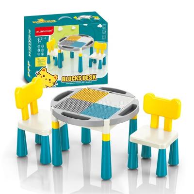 China Multifunctional Intelligence Development Kids Plastic Study Playing Building Blocks Table Set Compatible With Legos for sale