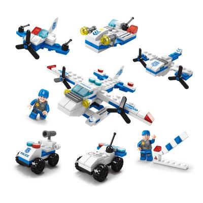 China 6 in 1 BROTHER Kids Mini Car Bricks Toy 6 in-1 Police Building Toys LELE - Police Plane Legos City Promotion Building Block for sale